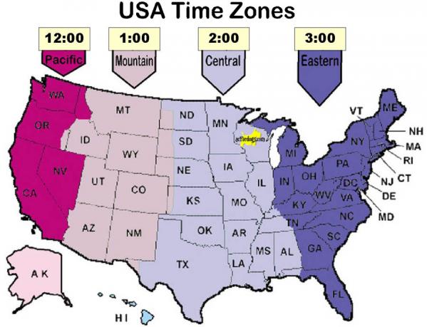 online us time zone map